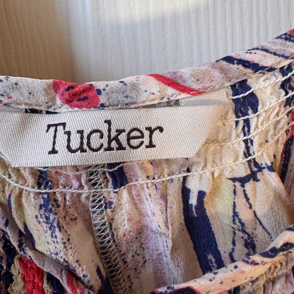 Tucker sleeveless Dress aztec print Scoop neck 100% silk maxi/midi dress Petite - Picture 11 of 11